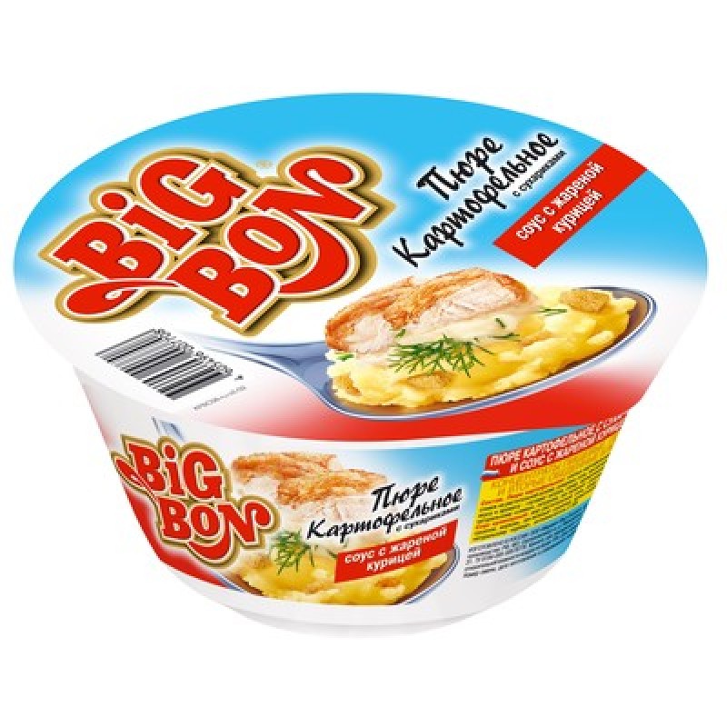 Пюре Биг-Бон с сухариками+соус с жареной курицей 60 г купить продукты с доставкой  - интернет-магазин Добродуша