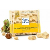 Шоколад Ritter Sport Белый с цельным лесным орехом и хлопьями, 100 г, 10 шт. в уп.