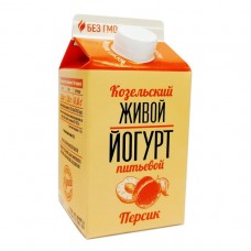 Козельский Живой йогурт персик 2,5% 450 г пюр-пак